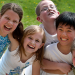 Children laughing in park
