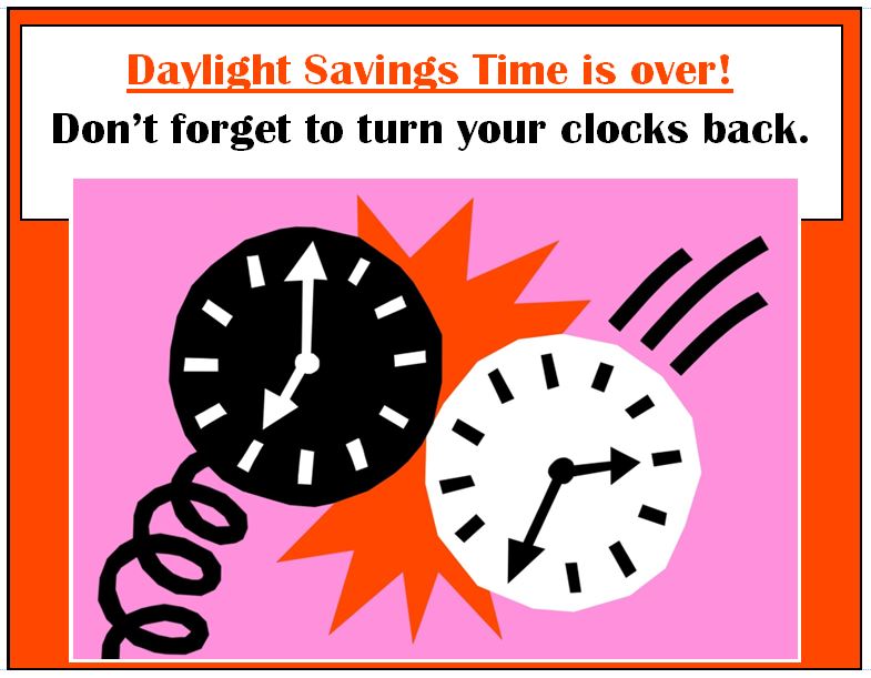 Daylight Savings Time Change Healthways Recreation Centre